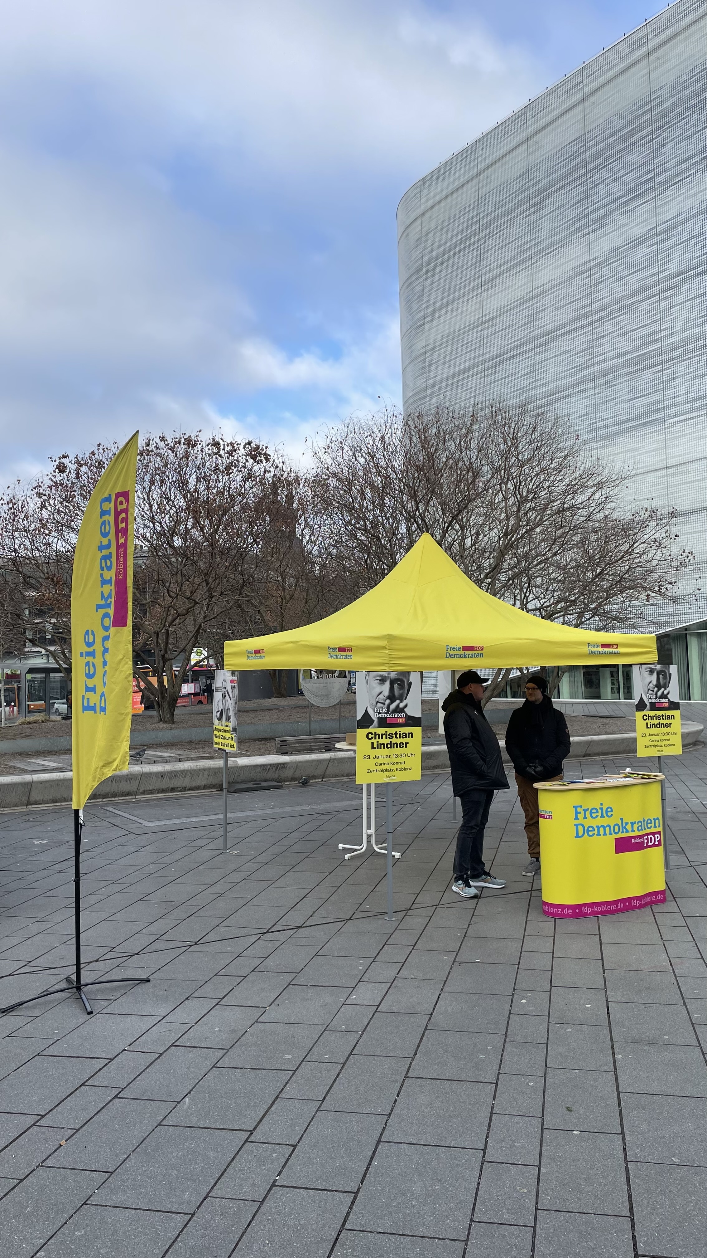Bundestagswahl 2025 FDP Koblenz Wahlkampfstand