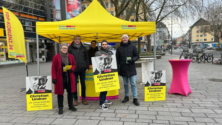 FDP Wahlkampf Koblenz Bundestagswahl 2025